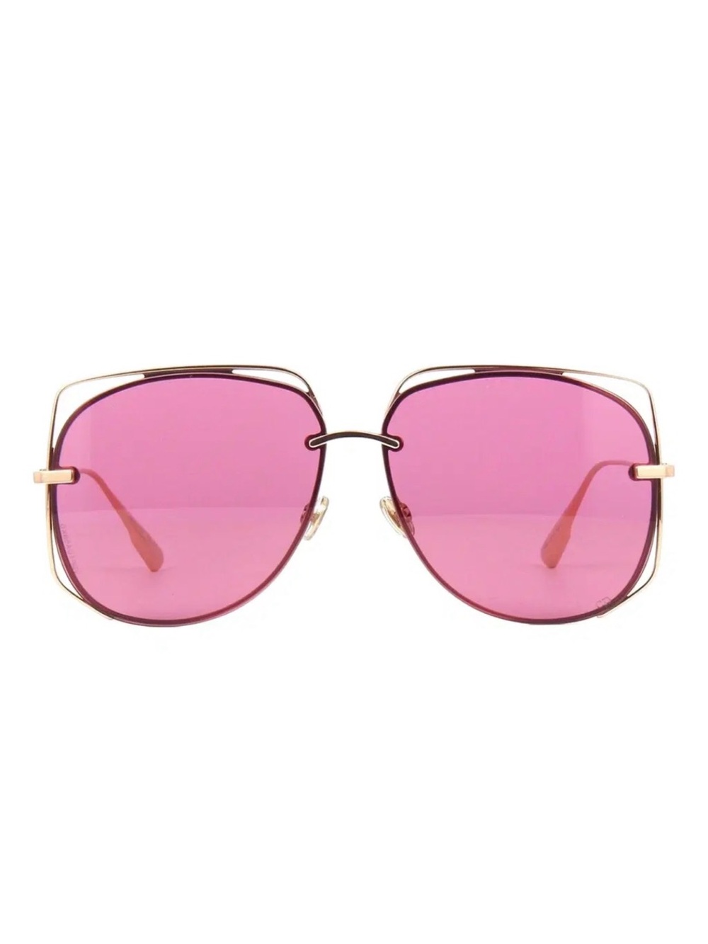 Dior Women's Sunglasses with Pink Lenses and Gold Frame